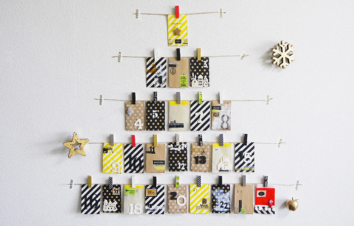 クリスマスインテリアで壁をデコレーション！マステやプチ袋でアドベントカレンダーを作ってみよう！